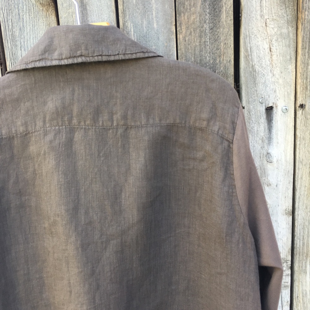 Flax Wanderlust Moto Jacket Linen Cotton Java Brown M - Picture 12 of 16